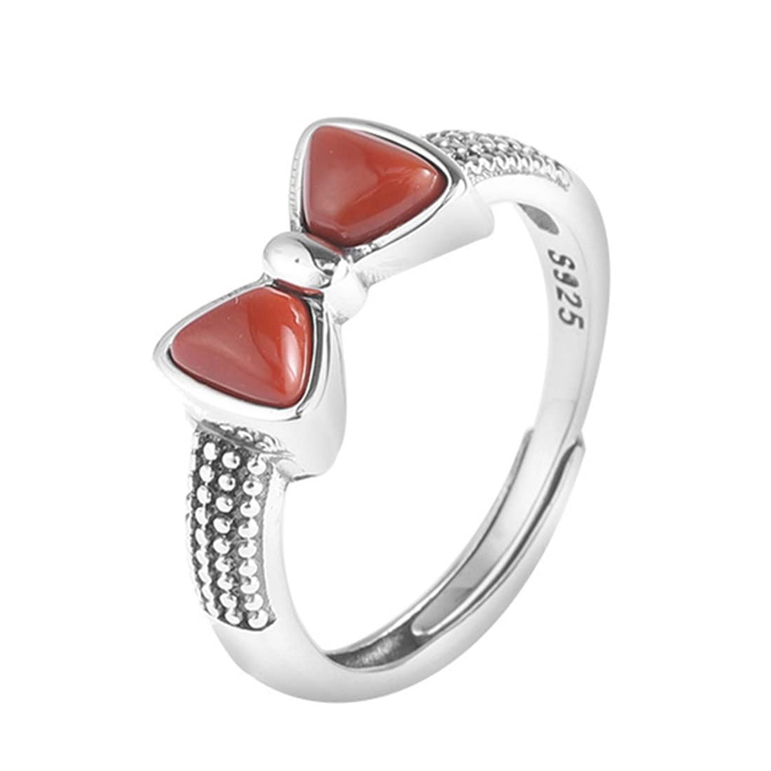 Bague Argent S925 et Rubis du sud hixswnu : bijou chic simple pour femme