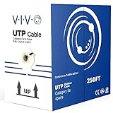 VIVO Waterproof 250ft Bulk Cat5e Wire, CCA Ethernet Cable, UTP Pull Box, Outdoor Direct Burial, Black, CABLE-V018