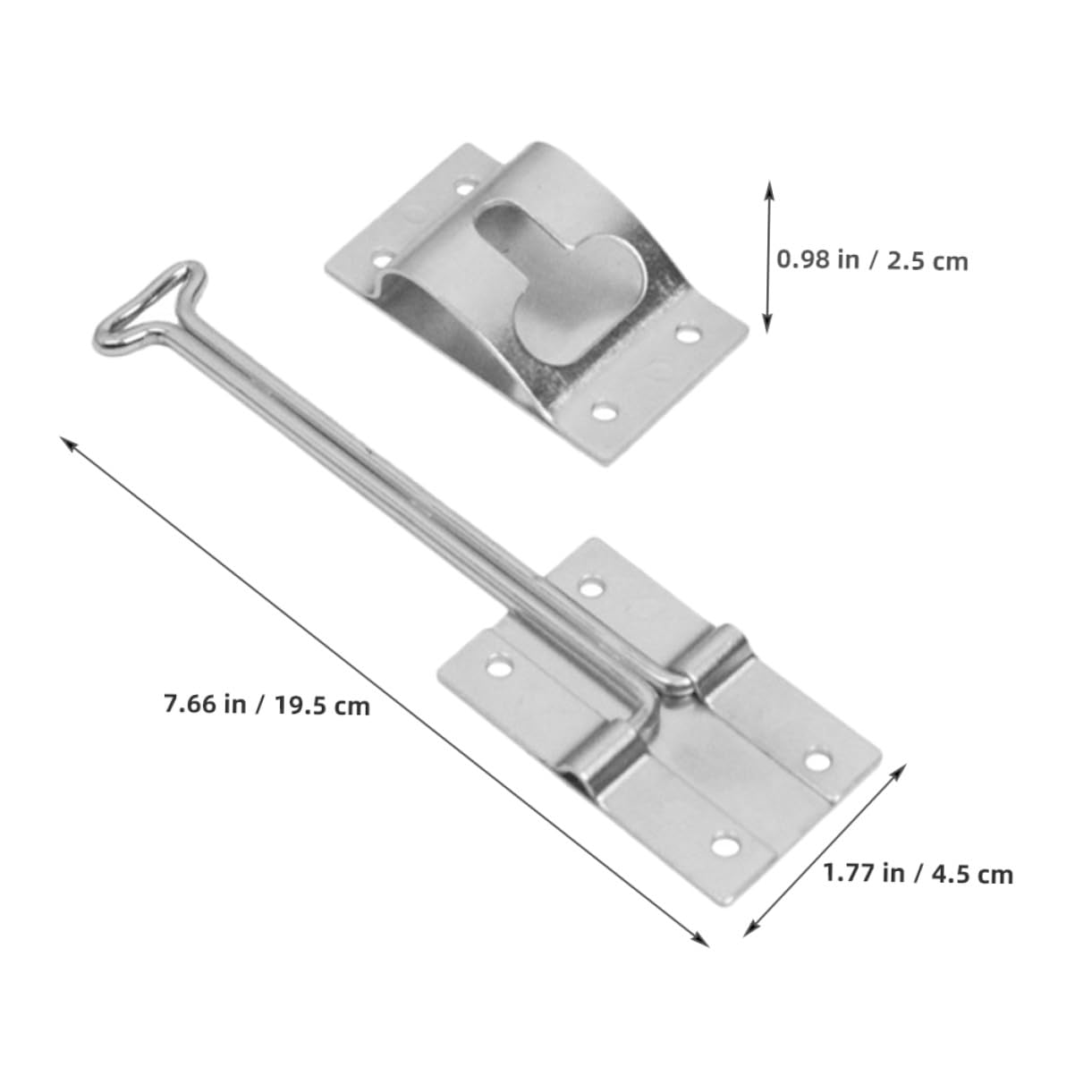 UPKOCH Loquet Métallique de Porte de Remorque Allongé Résistant Aux Intempéries Crochet de Maintien pour Porte de Camping et Utilitaire Installation Facile