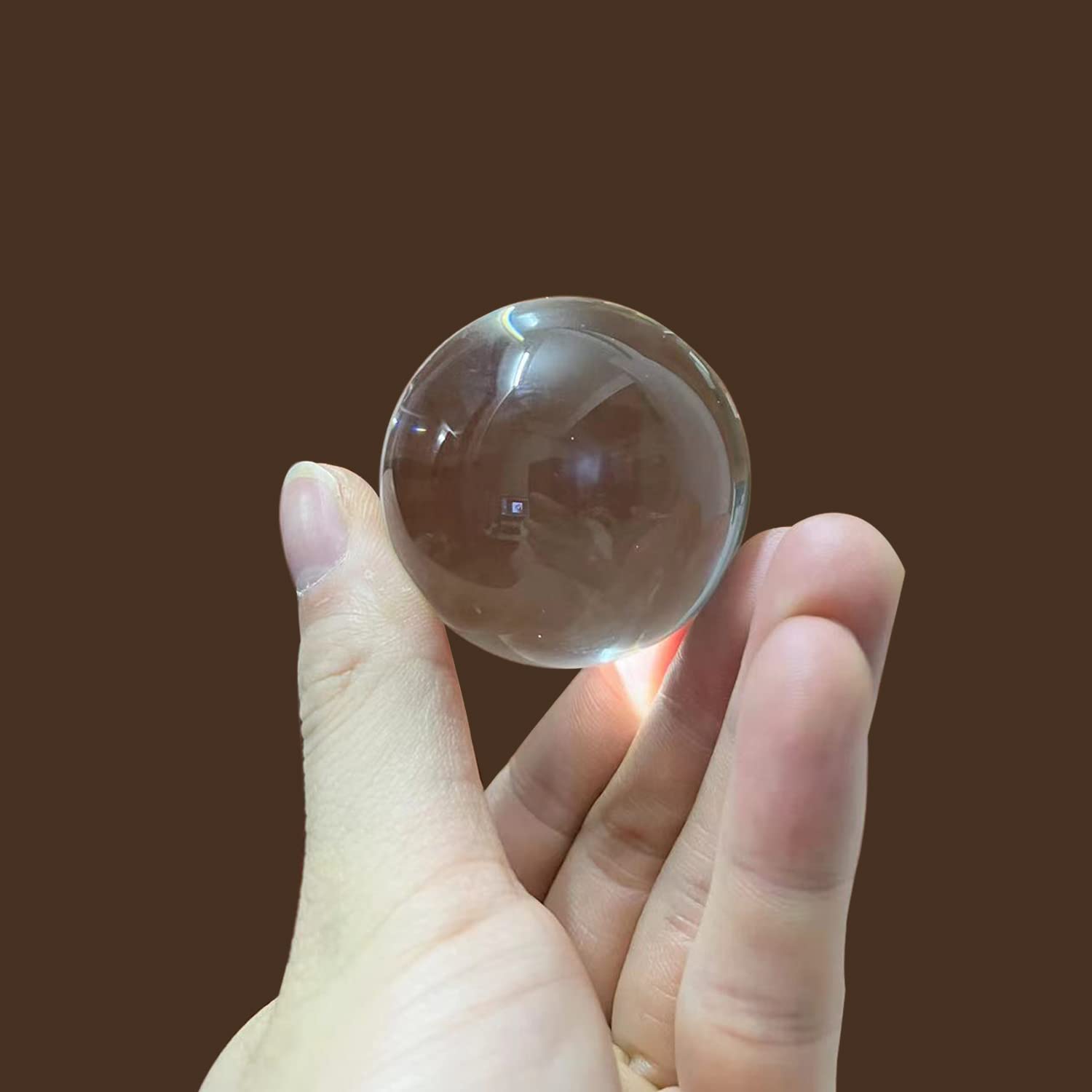Optical Glass Reflective Spheres, K9 Crystal Sphere, Decor Photography Ball, Clear Contact Juggling Ball, No Stand (50mm)