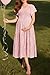 Floral Maternity Dress Photoshoot Baby Shower Easter Pregnancy Summer Pink Casual Flowy Midi Flutter Sleeve Dress 2025