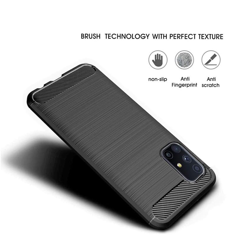 Image of Hybrid Carbon Fiber Back Case for Samsung Galaxy M51 (Black)