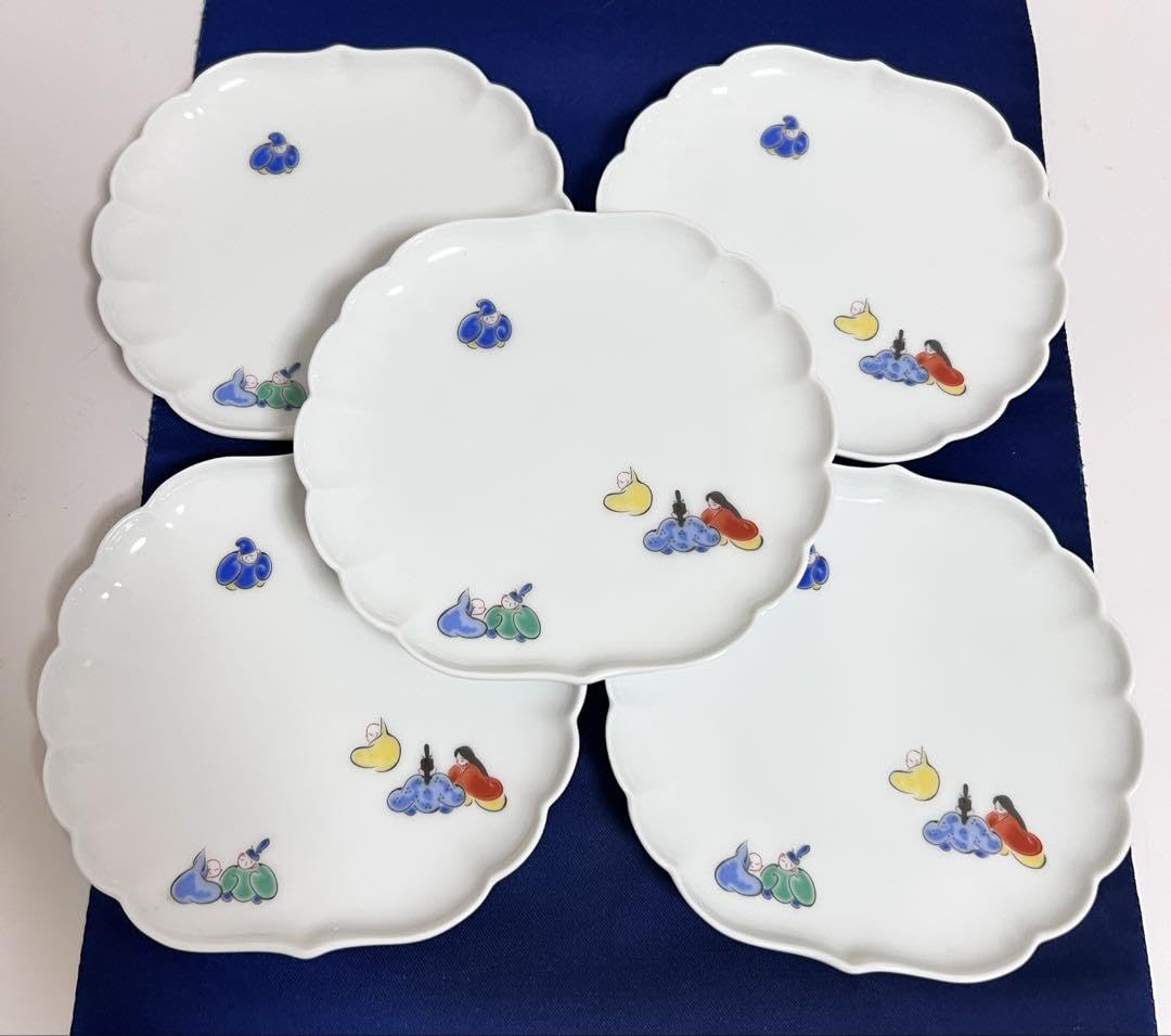 Fukagawa Magnetic Rokkasen Chrysanthemum Plate Assortment, Hinamatsuri, Peach Festival, Famous Plate