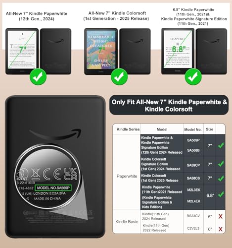 image for MoKo Case for eBook Reader, Slim PU Shell Cover Case with Auto-Wake/Sl