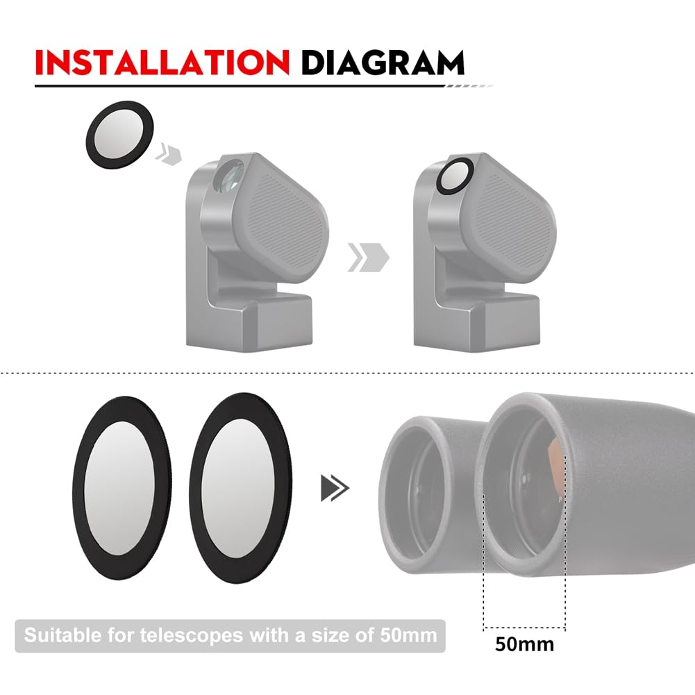 Filtre Solaire 50,2 mm pour Télescope pour Seestar S50 : Observation Solaire en Toute Sécurité