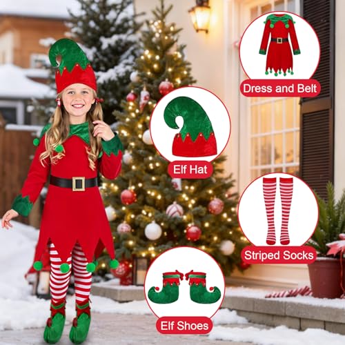 Disfraz de Elfo Navideño para Niñas Talla 8-9 Años miniatura 2