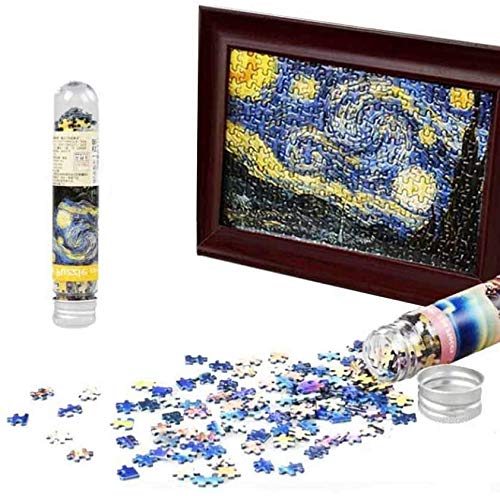 2set Mini Tube Pocket Puzzle Famous Painting Starry Landscape