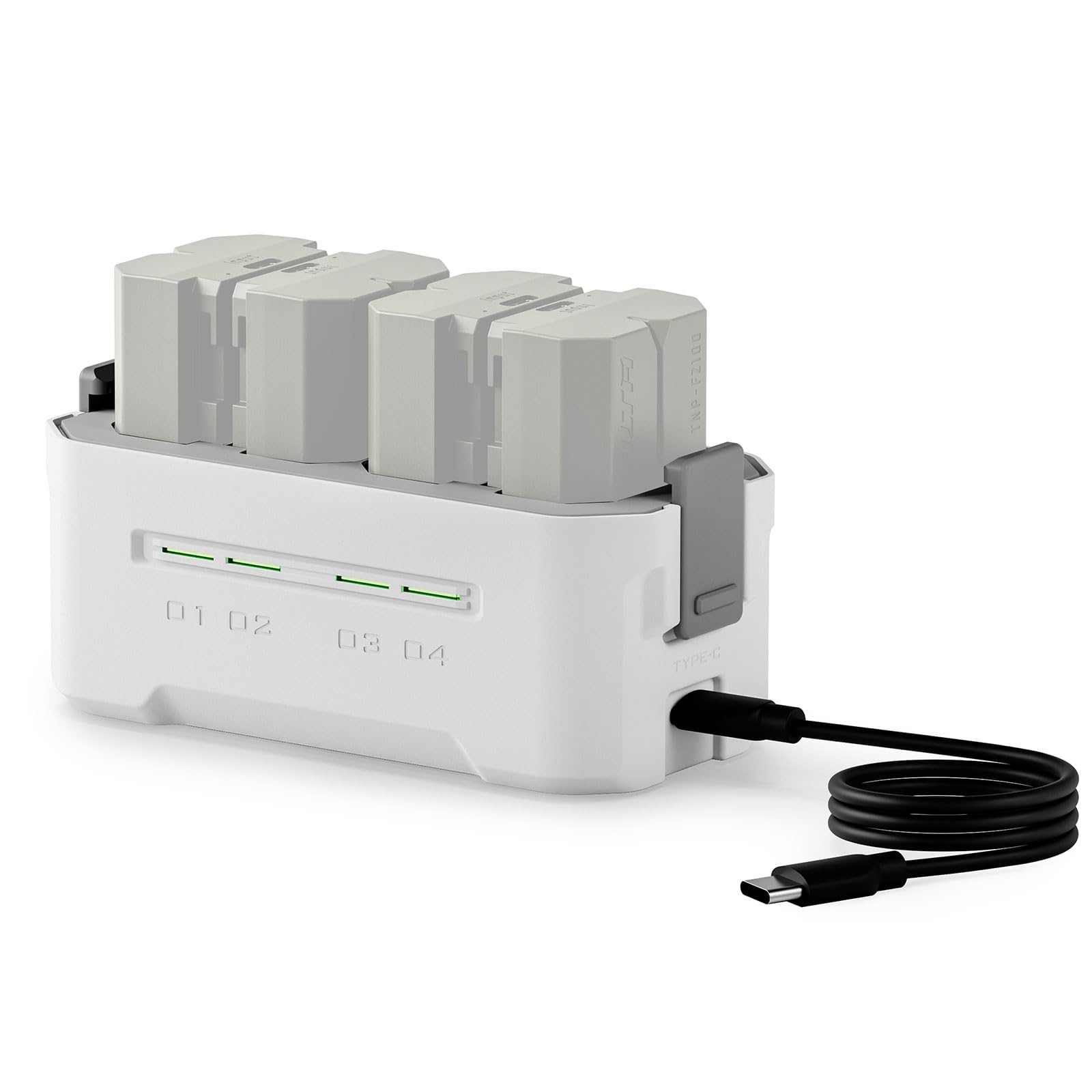 TILTA NP-FZ100 - Juego de batería y cargador de repuesto, con 4 baterías de 2400 mAh y cargador rápido USB-C PD de 45 W, compatible con Sony ZV-E1, A6600, A7 IV, A7RIII, FX3, FX30 TBC-FZ100-B-OW