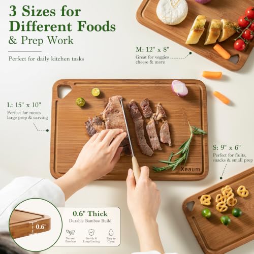 Bamboo Cutting Board 3-Piece Wooden Cutting Board for kitchen - Image 3