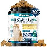 Woyamay Cat Calming Treats, 200 Count Natural Calm Treats for Cat Calm Support, Calming Chews for Cats Support for Separation, Barking, Fireworks, Thunderstorms-Chicken Flavor