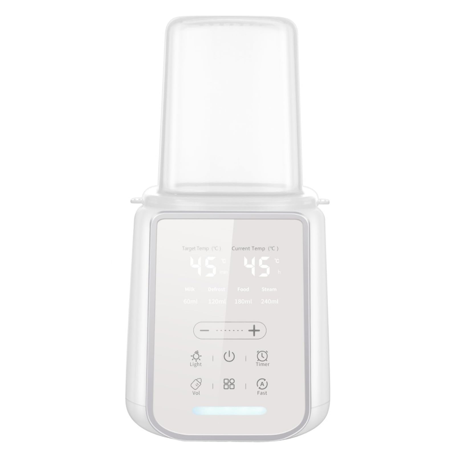 Calentador de leche materna 8 en 1 con luz nocturna, calentamiento rápido y esterilizador, adecuado para todos los biberones con leche materna o fórmula infantil