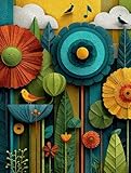 PáJaro Pintar por Numeros Adultos, Planta Pintar por Numeros Manualidades Adultos, DIY Paint by Numbers kits con Pinceles y Pinturas Acrílicas, Regalo Mujer, Home Decoracion Habitacion, 60x90cm 3-8221