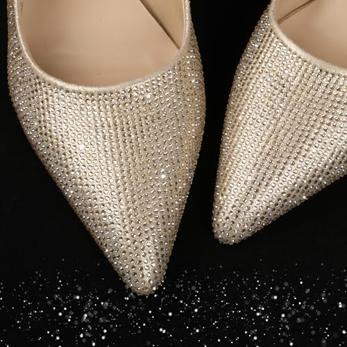 Image of YODEKS Women's Slingback Heels Pointy Toe Buckle Strap Pump Sandals Close Toe 3.5 Inch Stiletto High Heel Pumps Wedding Bridal Party Prom Shoes