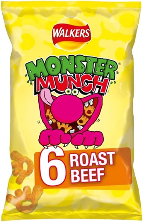 VSTARChips Crisps Bags Collections - Deliciously light & Crispy Chips Bags (Monster Munch Roast Beef (6x 25g), 2 Packs), 1