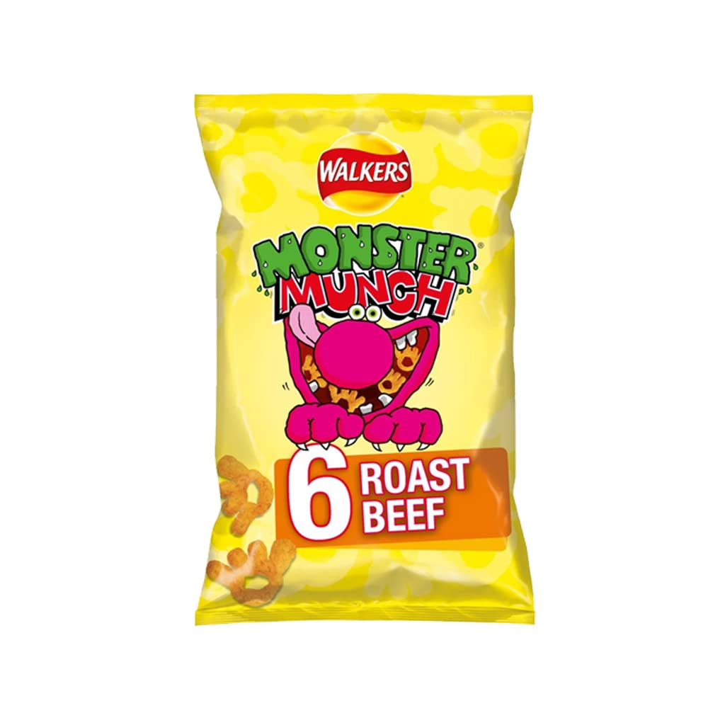 VSTARChips Crisps Bags Collections - Deliciously light & Crispy Chips Bags (Monster Munch Roast Beef (6x 25g), 2 Packs), 1