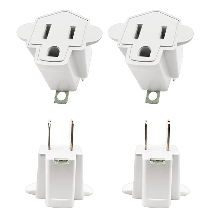 Buy 3 Prong to 2 Prong Outlet Adapter,YOELVN 3 Prong Adapter Grounding