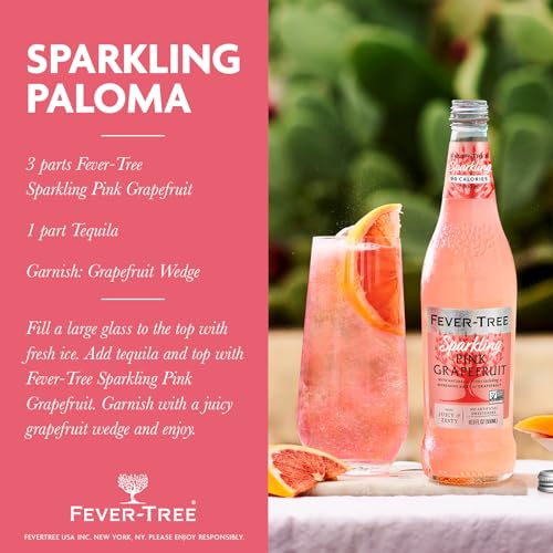 Image of Fever-Tree Sparkling Pink Grapefruit - Premium Quality Mixer - Refreshing Beverage for Cocktails & Mocktails. Naturally Sourced Ingredients, No Artificial Sweeteners or Colors - 16.9 Fl Oz Bottles - Pack of 8