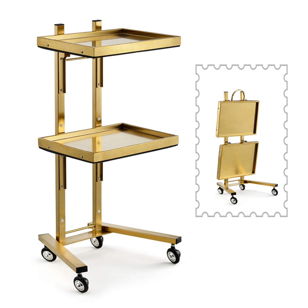 Carrello Parrucchiere, Vassoio Spa Salon, Carrello Multiuso, Carrello per estetica, Carrello Mobile Spa, Vassoio per Parrucchiere, Argento/Oro