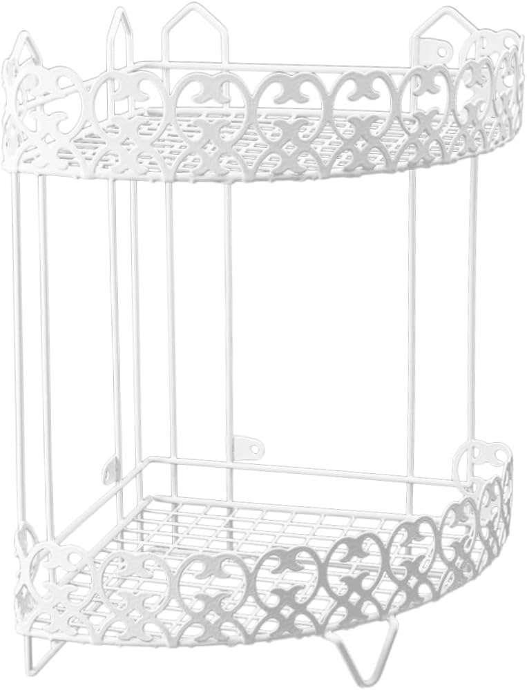 VOSAREA Wall Mounted Toilet Rack Small Two Traceless Triangle Shelf for Bathroom Storage Iron Multi Design for Clean and Tidy Home Decor