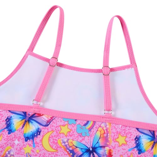 Image of Funnycokid Girls Swimsuit Kids Bathing Suit Rashguard Swimwear Long Sleeve 3 Piece Toddler 3-7 Years