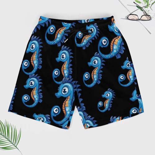 Seahorse Mens Swim Trunks Quick Dry Beach Board Shorts with Pockets4