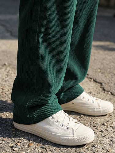 Image of JMIERR Mens Corduroy Pants Wide Leg Baggy Sweatpants | Loose Fit Joggers, Elastic Waist Drawstring, Casual Sweatpants, Vintage Pants, Fall Winter Fashion, Streetwear