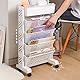 Cocoarm Mobiles Bücherregal mit Rollen, Bewegliches Bücherregal Bücherregalwagen Aufbewahrungswagen Aufbewahrungs-Organizer-Regal für Büro Küche Schlafzimmer Badezimmer Waschküche (5