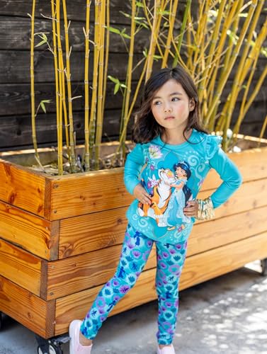 Image of Disney Girls Outfits Long Sleeve Lightweight Shirt +Leggings Clothing Sets | Officially Licensed丨Toddler Girl Fall Clothes丨Cute Character Print丨Soft Stretch Fabric丨Ruffle Detail丨Lightweight Wear