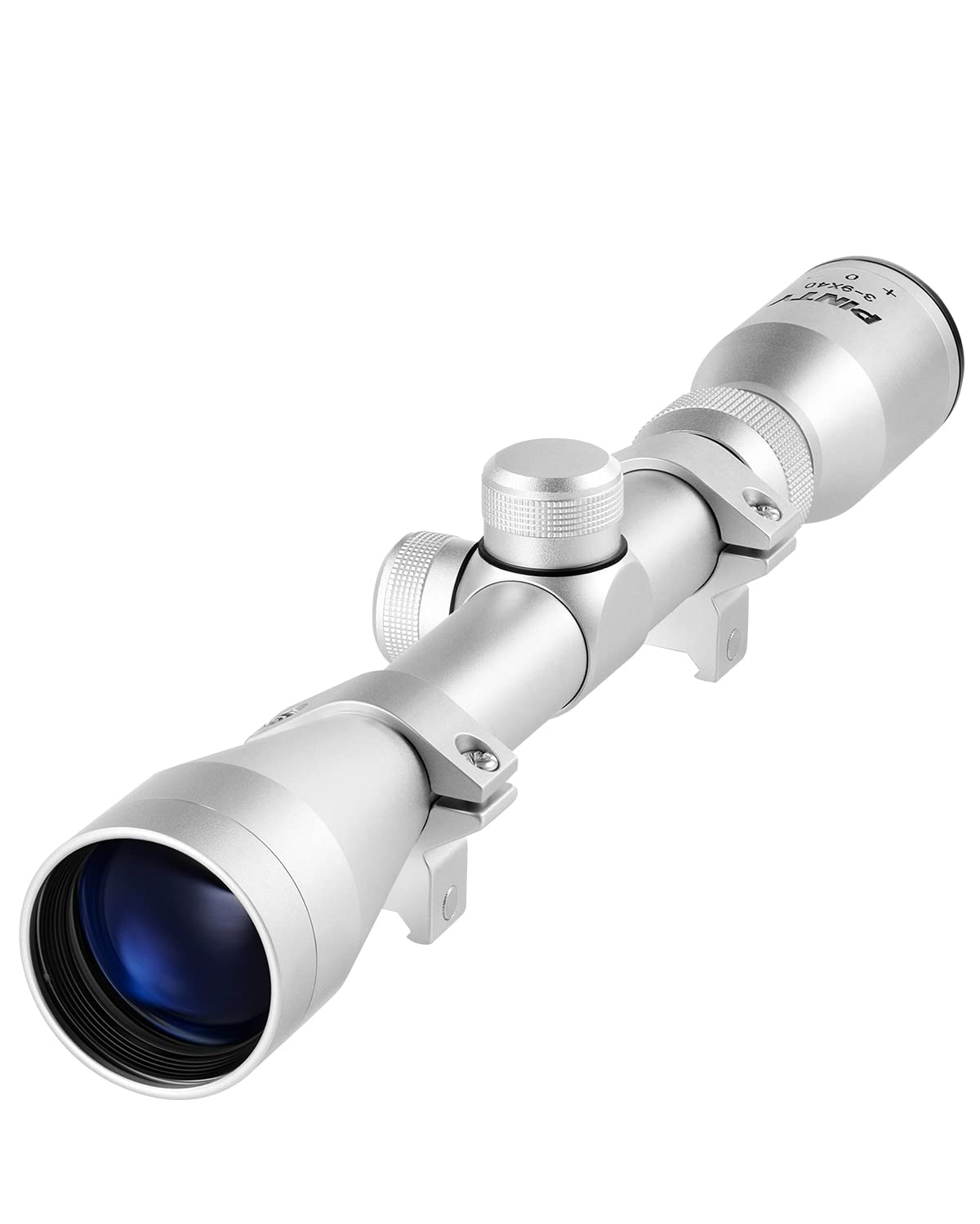 PINTY 3-9x40 Rifle Scope with Red/Green Illuminated Reticle & Rangefinder, Multicoated Lens with Mounts for Picatinny Rail