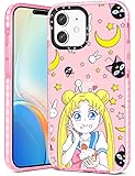 Coralogo for iPhone 12/12 Pro Case Cute Japan Anime Manga Character Moon Girls Pattern Girly Designe
