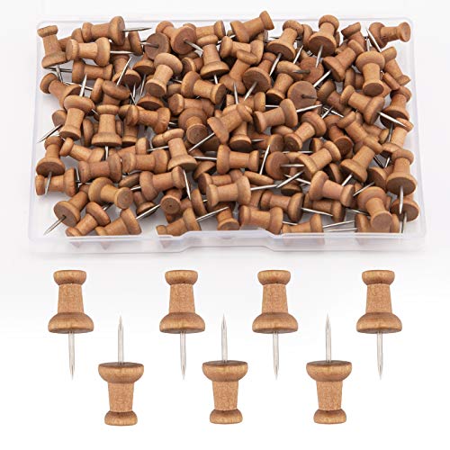 AIEX 100 Piezas Madera Chinchetas De Mapa Alfileres De Marcado Tachuelas De...
