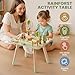 ROBUD Activity Table, 11-in-1 Montessori Learning Table with Bead Maze, Gears, Track, Shape Matching, Storage & More, Wooden Montessori Toys for Toddler, Educational Gift for Baby Boys Girls, Green