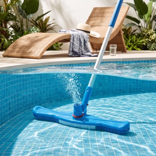 Miniatura 2 de Wakects Cepillo De Succión Para Piscinas, Limpiador De Pisos De Piscinas, Cepillo De Limpieza De Piscinas Con Resorte Pond Spa Hotel 50.5cm Azul