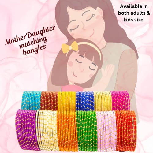 Image of Swara Creations Metal Bangle /Churi Set, in Multicolor large /extra large, Bangles set for Women /Girls with Zari and Cutting Design(144Pcs)
