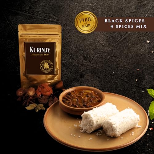 Image of Kurinjy Black Spices - Whole Spices Mix | Kali Elaichi Clove Peppercorn | Pure Natural Essential Oil filled Premium Kerala Spices | Crafted for Aromatic & Flavourful Cuisine, 50g x 1 pack