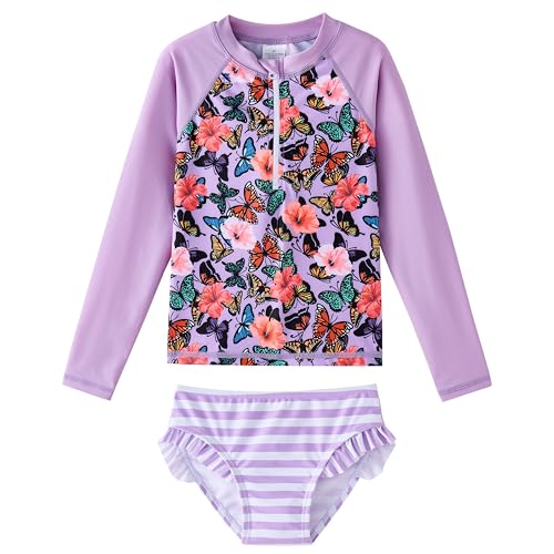 Image of Toddler Girls Swimsuit Rash Guard Sets 2-Piece Bathing Suits UPF 50+ Summer Kids Swimwear 2-7T