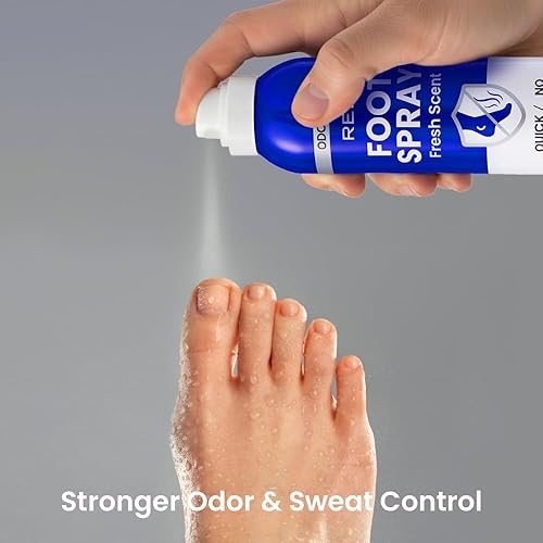 Miniatura 4 de Red by Kiss Spray desodorante para pies, sin talco, eliminador de olores en polvo para pies malolientes, absorbe el sudor y se enfría, dura hasta 24