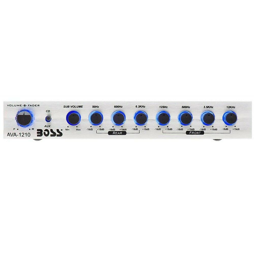 1 equalizzatore compatibile con BOSS AUDIO SYSTEMS AVA1210 AVA 1210 a 2 vie processore di segnale attivo crossover a 7 bande ultra slim, 1 pezzo