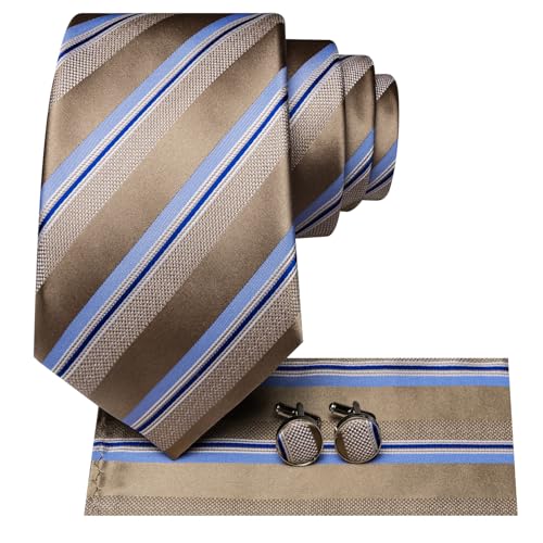 Image of Hi-Tie Men 63inches Tie Set Extra Long Necktie Paisley Tie Pocket Suqare Cufflinks Big and Tall Men Tie
