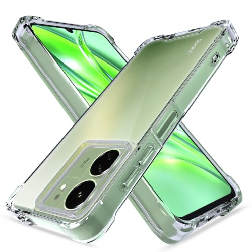 Image of Outlouders Back Cover for Redmi 13C 4G Clear Transparent PC + TPU Bumper Case with Raised Edges for Shockproof Protection (Transparent)