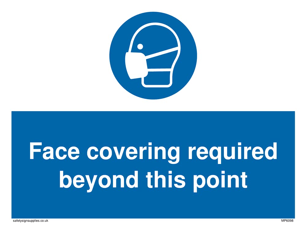 Pack of five - Face covering required beyond this point Sign - 200x150mm - A5L