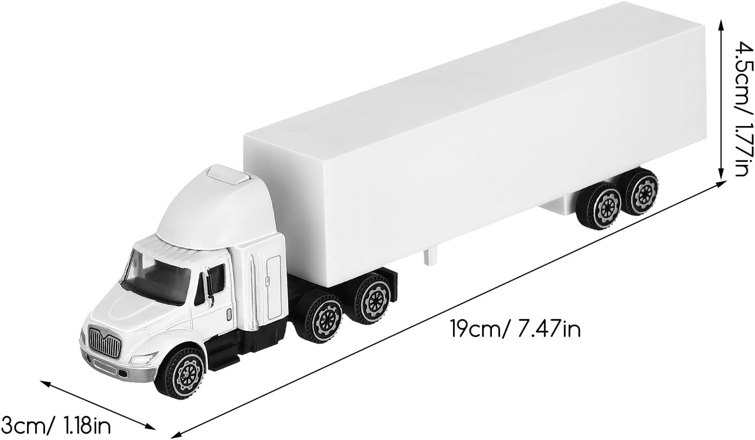 Mini Alloy Semi Truck Model, Small Diecast Container Semi Trailer Truck Toy with Detachable Cargo Container, Retro Toy Car Vehicle Decoration for Office Bedroom Desktop Display Collector