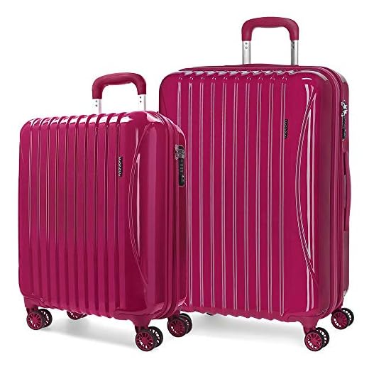 Movom Trafalgar Juego de maletas Rojo 55/67/77 cms Rígida ABS Cierre TSA 108L 4 Ruedas dobles Equipaje de Mano