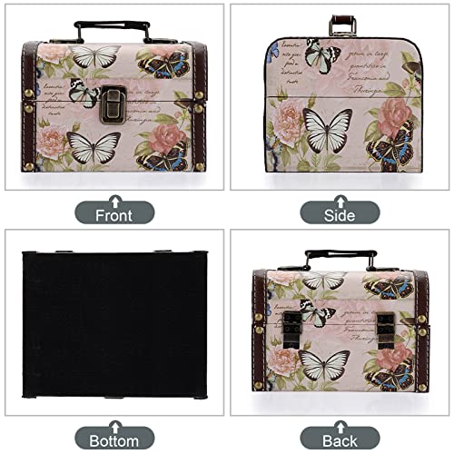 Elldoo Butterfly Treasure Chest Box, Wooden + Pu Leather Storage Decorative Box For Jewelry Trinkets, Keepsakes Box For Girls Women Gifts #TOP7