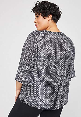 Catherines Women's Plus Size Georgette Pintuck Blouse - 0X, Black (0199) #TOP2