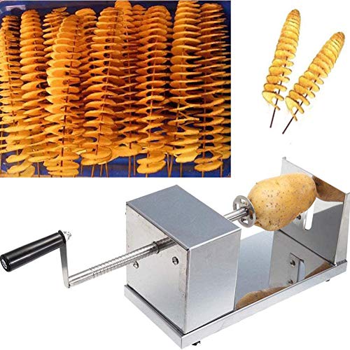 Kartoffelschneider Spirale Gemüsekartoffel Twister Gemüseschneider Edelstahl Mit Kurbel Und Rutschfesten Gummifüßen Für Fruchtkartoffeln,