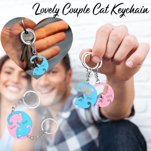 Katze Tassen Kaffeetassen Hochzeitsgeschenk Kaffeebecher Set Ideales Geschenk für Valentinstag, Hochzeit, Jubiläum, Weihnachten, Ehepaar und Freunde Ehefrau perfekt für Kaffee, Tee und Wasser - 3