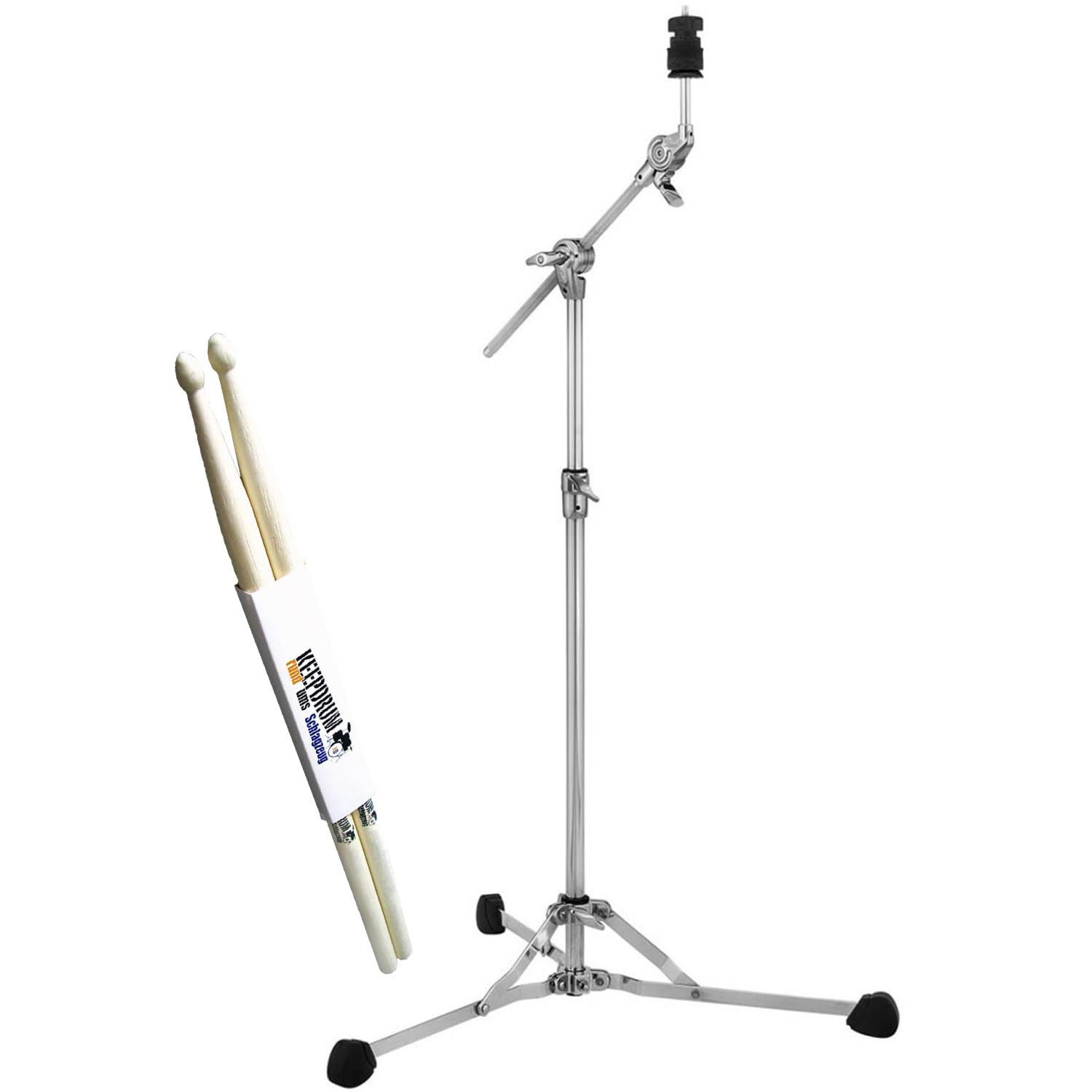 Pearl BC-150S Flatbase Galgen-Beckenständer + keepdrum Drumsticks 1 Paar