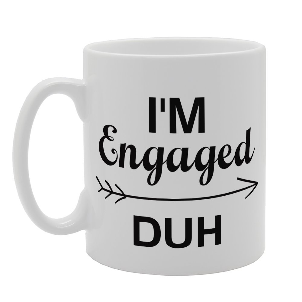 Coralgraph Inc Men's White Mg3358 I'm Engaged Duh Novelty Gift Printed Tea Coffee Ceramic Mug