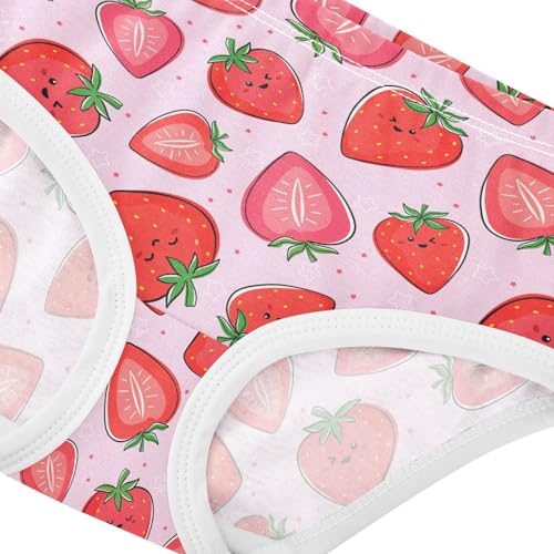Girls Underwear Soft Cotton Strawberry Kids Panties in Sizes 2/3t, 4t, 5t, 6 and 84